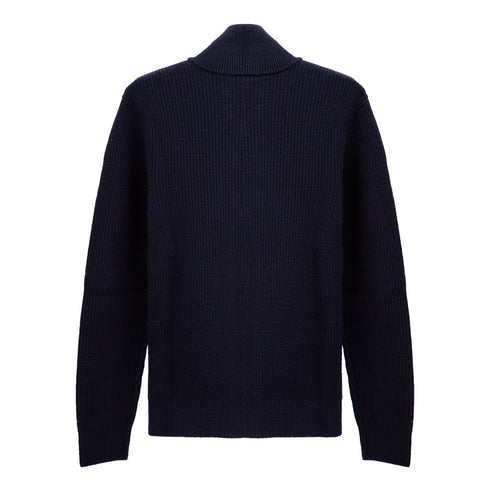 Norse Projects Hagen Wool Cotton Rib Full Zip Jacket Dark Navy N45-0550 Degli Uberti